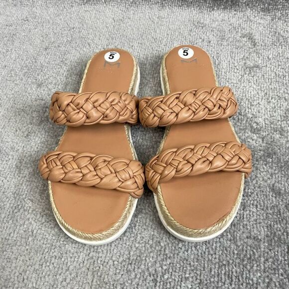 Marc Fisher Jaimee Flat Espadrille Brown Slip on Sandals Women’s Size 5M - Picture 2 of 5